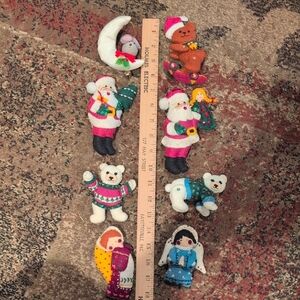 Felt plush Christmas ornaments set of 8